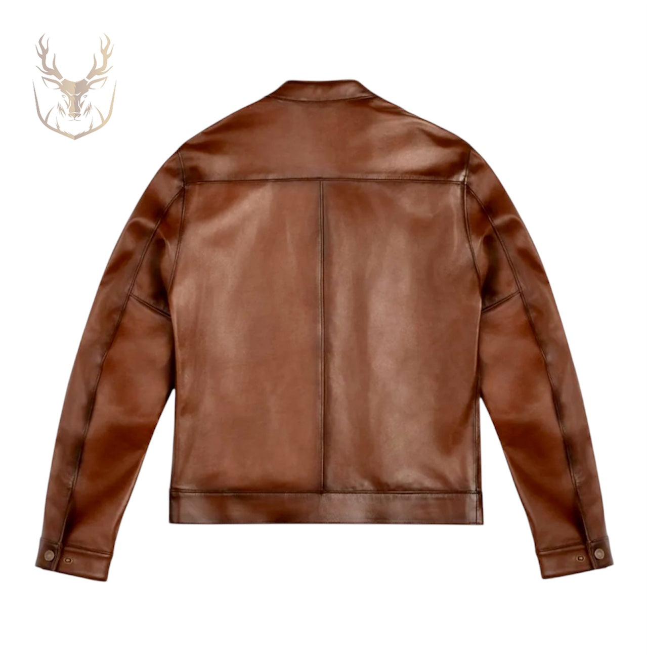 Chestnut Brown Café Racer Jacket For Men.