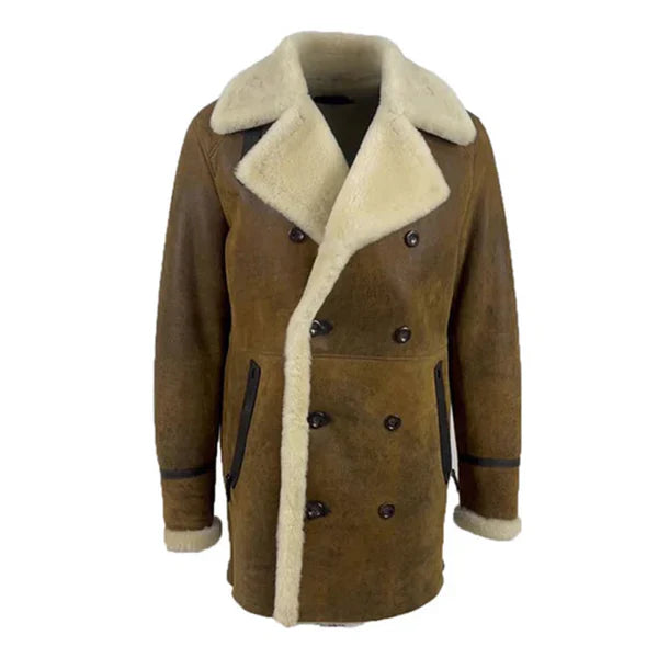 Tyler's Distressed Shearling Leather Trench Coat image 0