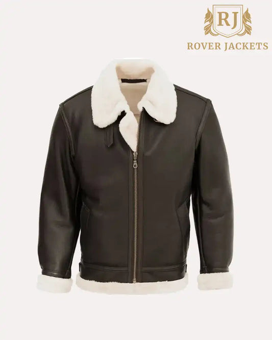 Genuine Leather B3 Shearling Flight Jacket For Men image 0