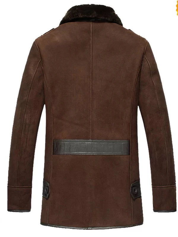 Mens Shearling Brown Reacher Style Coat image 1