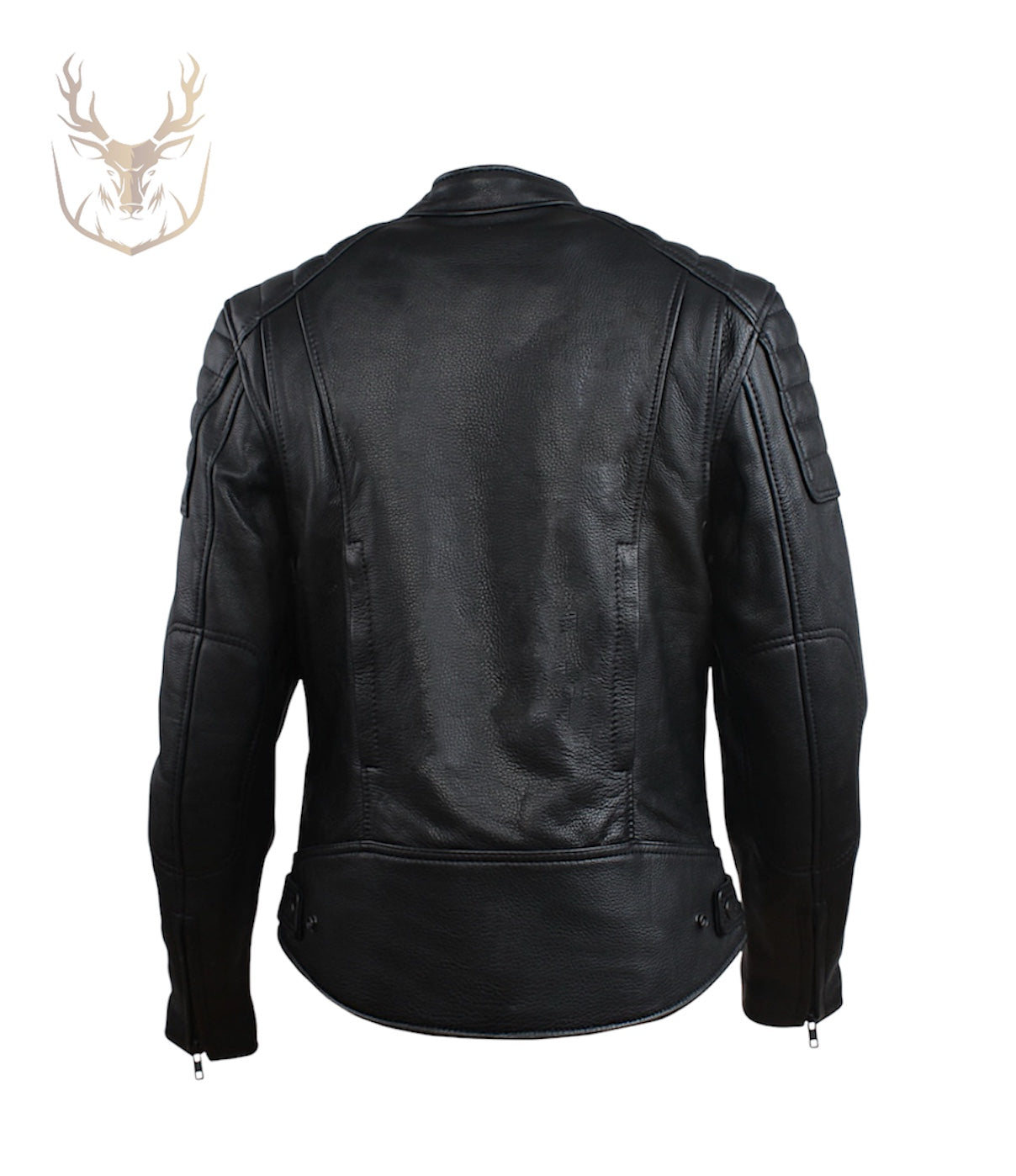 Padded Cafe Racer Leather Jacket For Women.