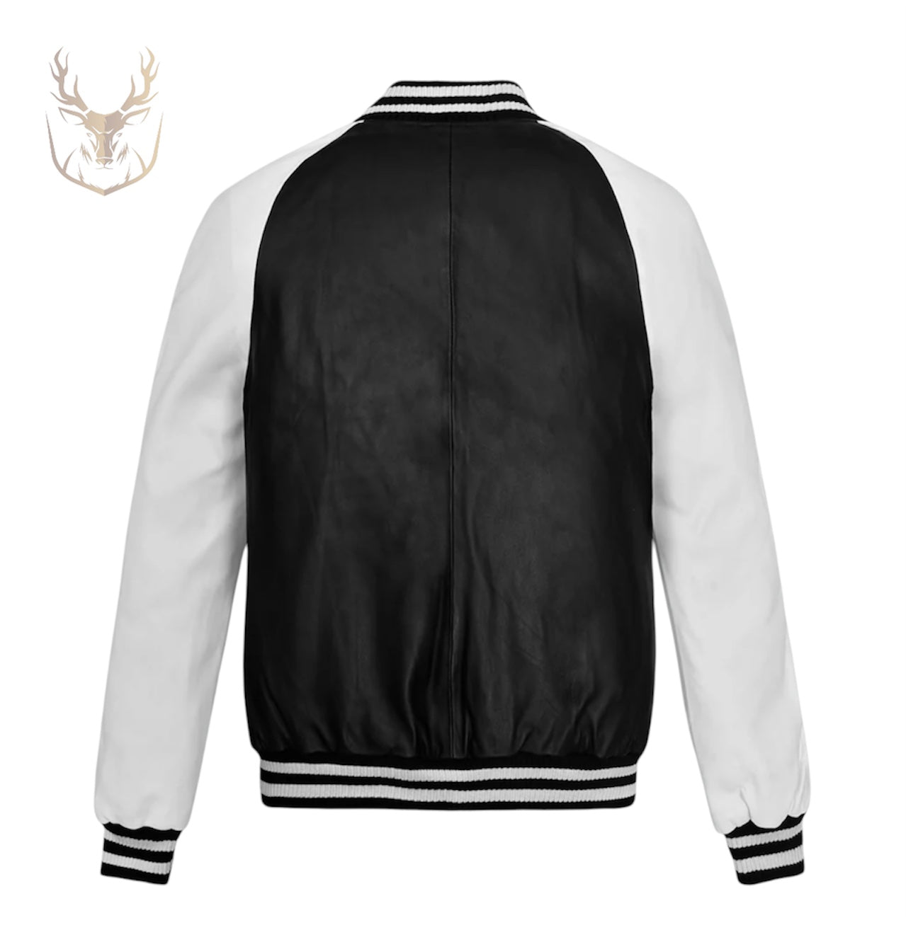 Aura White Bomber Leather Jacket For Men.