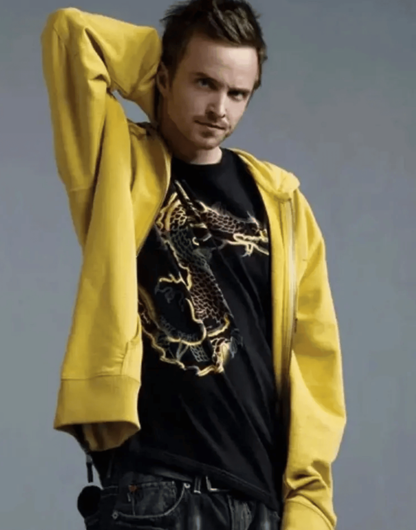 Aaron Paul Breaking Bad Yellow Hoodie image 2