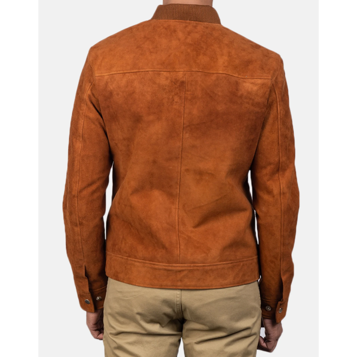 Men Blain Brown Suede Bomber Jacket image 1