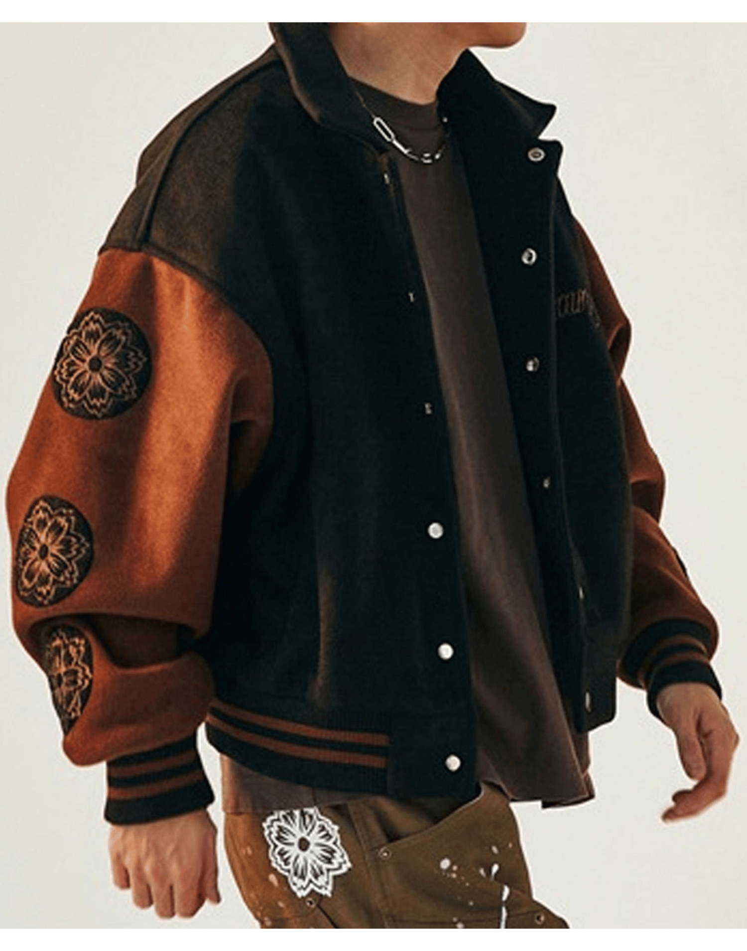 Black and Brown Wool Galsang Varsity Jacket image 0