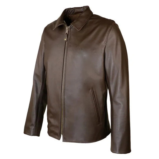 Men's Rebel Brown Biker Leather Jacket image 1
