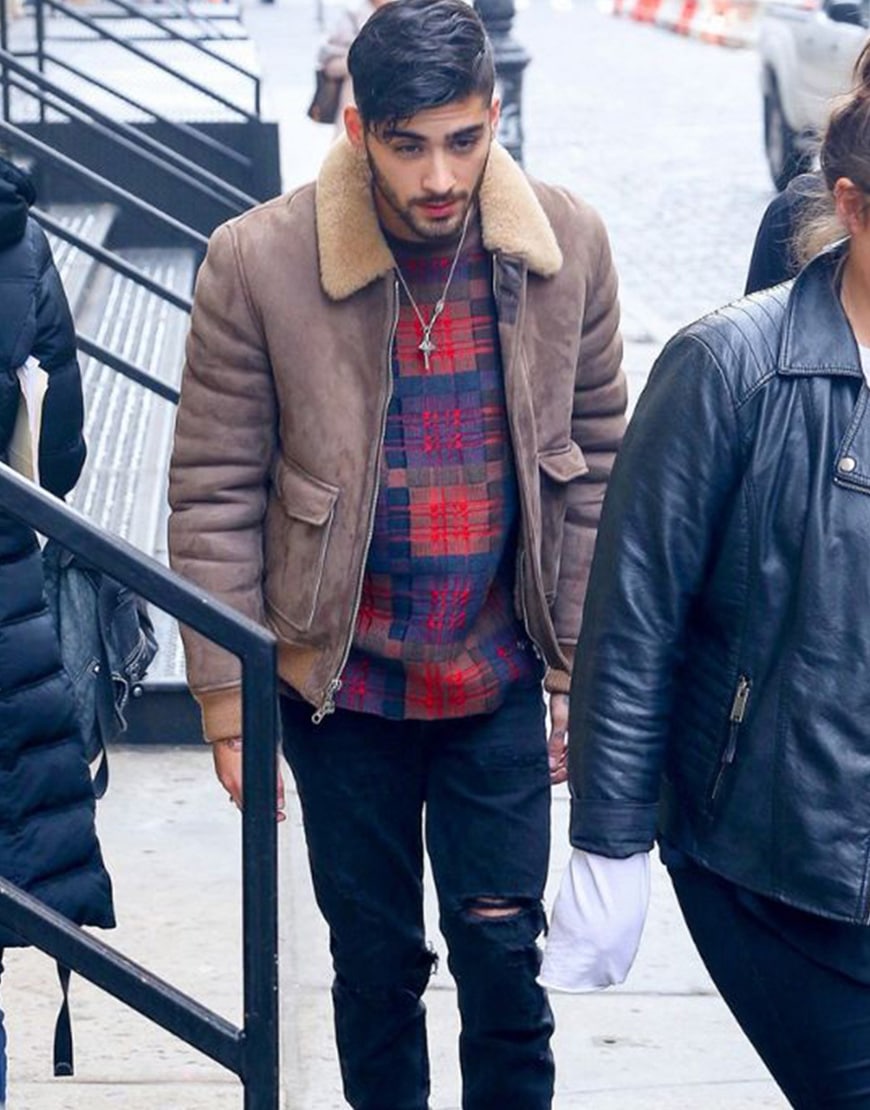 Zayn Malik Bomber Style Faux Fur Jacket image 3