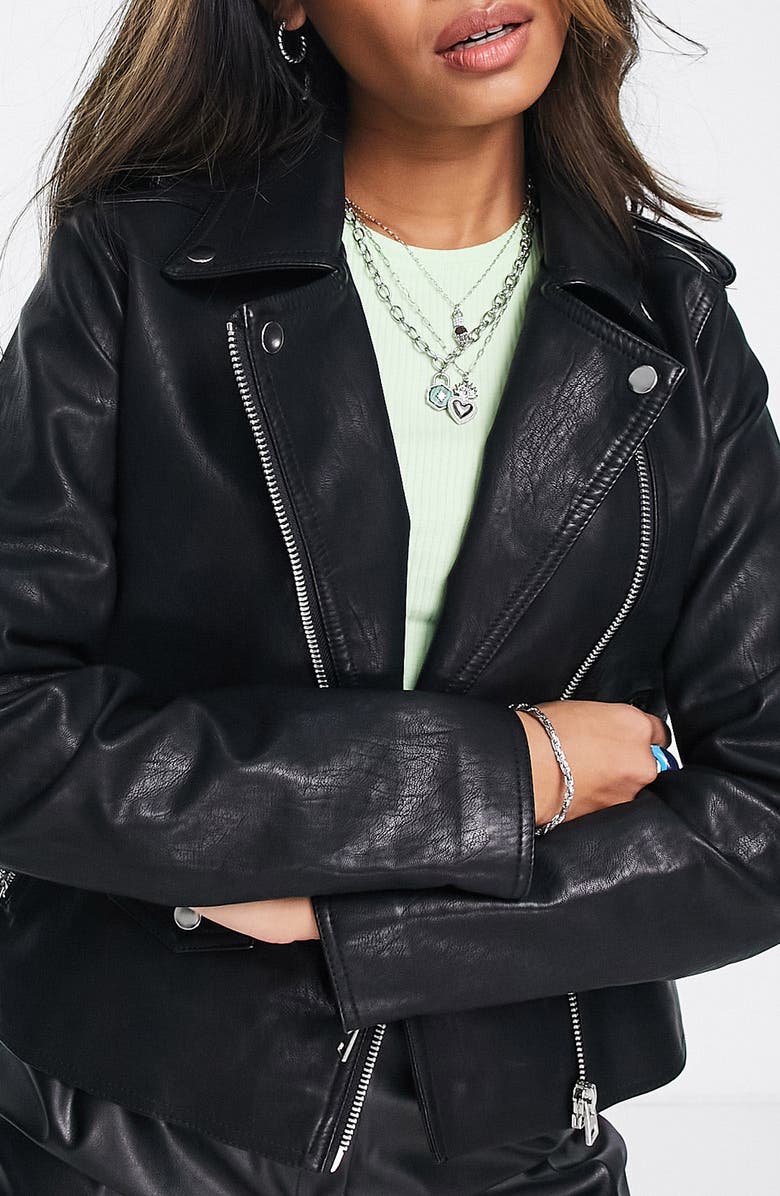 Women's Faux Leather Biker Jacket image 2