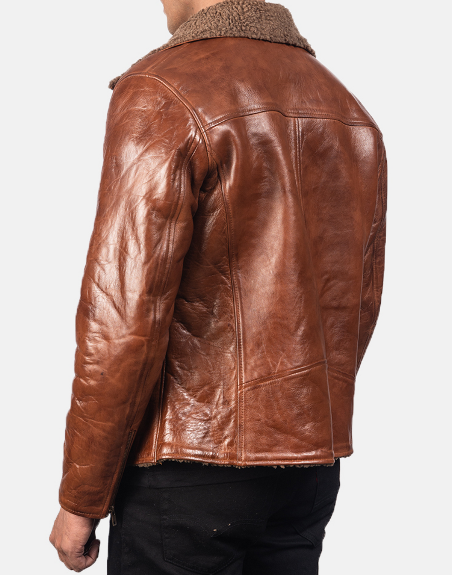 Alberto Brown Leather Shearling Jacket image 1