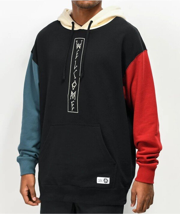 Welcome Black, Blue & Red Hoodie image 0
