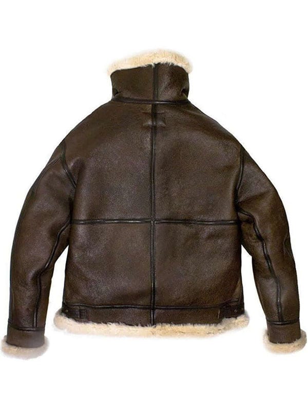 Mens B3 Bomber Aviator WWII Shearling Sheepskin Leather Jacket image 1