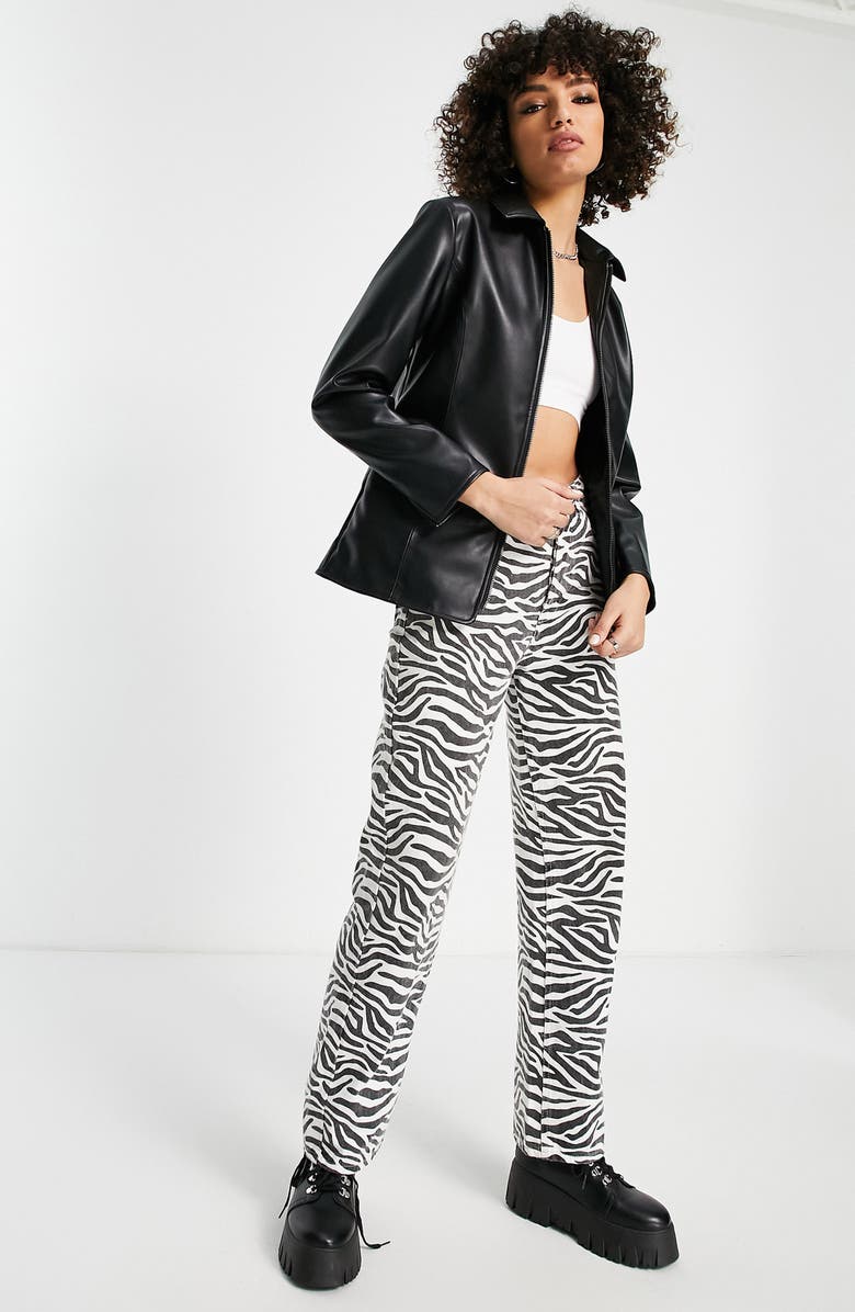 90s Faux Leather Zip Jacket image 1