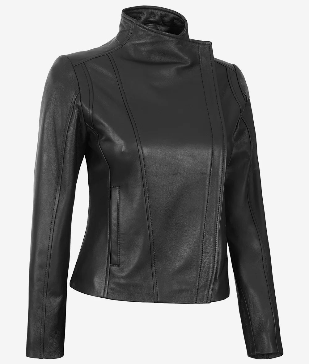 Arezoo Women's Black Real Leather Jacket image 1