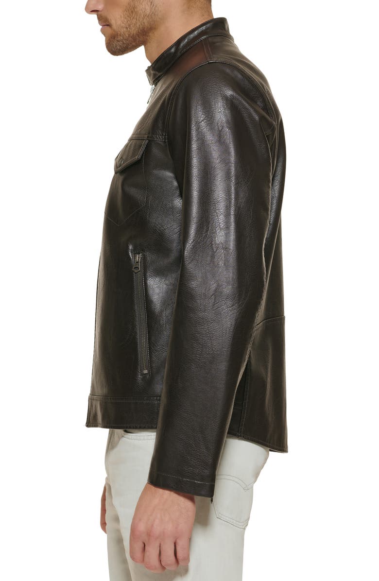 Water Resistant Faux Leather Racer Jacket image 5