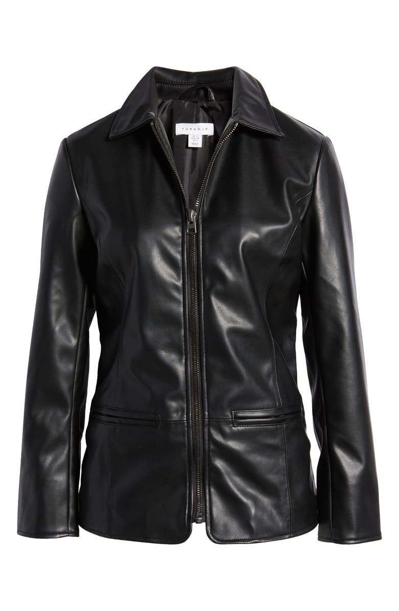 90s Faux Leather Zip Jacket image 2