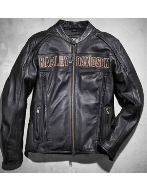 Harley Davidson Men Motorcycle Leather Jacket image 0