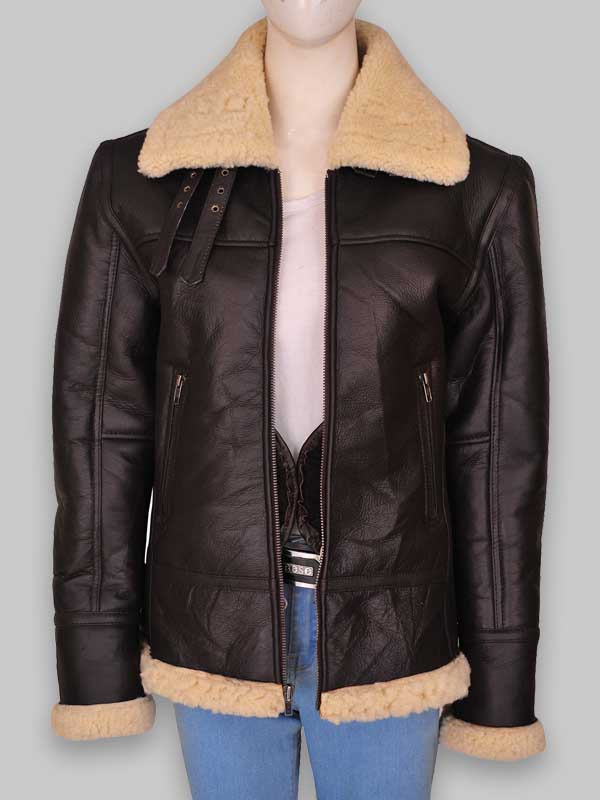 Women B3 Aviator Bomber Shearling Jacket image 4