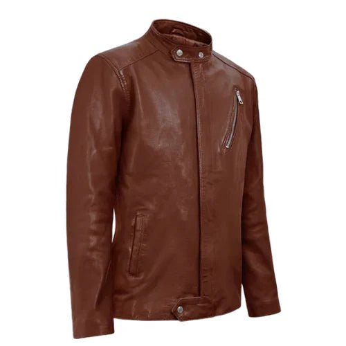 Men's Eclipse Brown Leather Jacket image 1