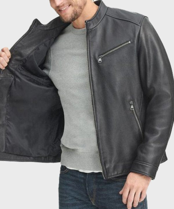 Adam Black Real Leather Jacket image 1