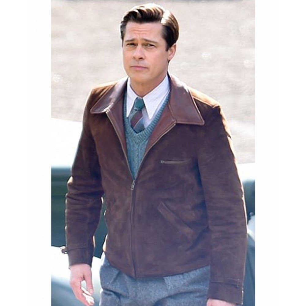 Allied Brad Pitt Max Vatan Leather Jacket image 4