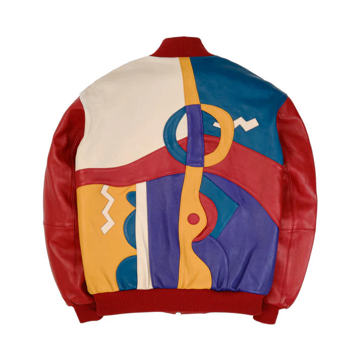 Men's Stylish Red Pecaso With Beige Leather Jacket image 1