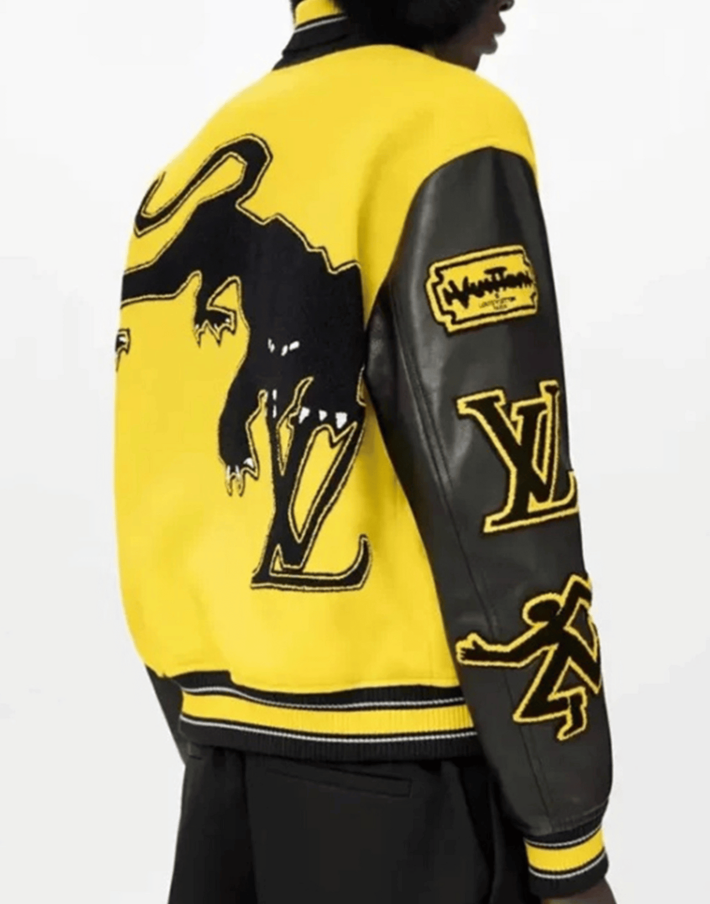 Yellow And Black Louis Vuitton Versity Jacket image 1