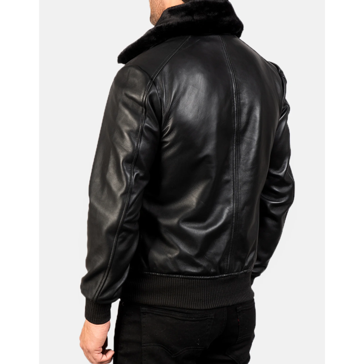 Airin G-1 Black Leather Bomber Jacket image 1