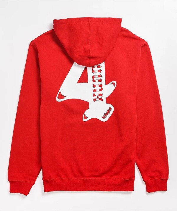 4Hunnid Worldwide Red Hoodie image 3