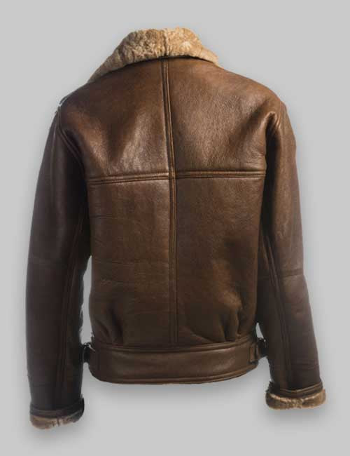 Women Flight Aviator Brown Shearling Jacket image 2