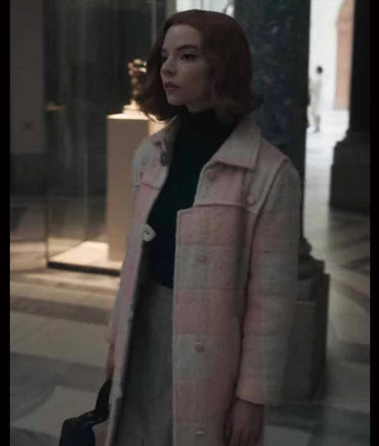 Anya Taylor-Joy The Queen’s Gambit Pink Coat image 1