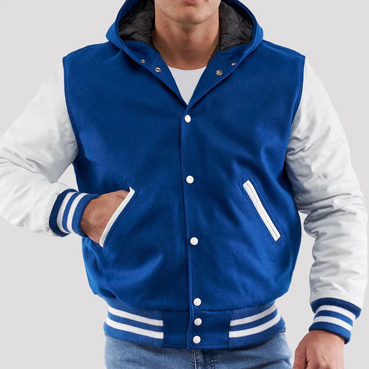 Men's Bright Royal Varsity Hoodie Jacket image 0