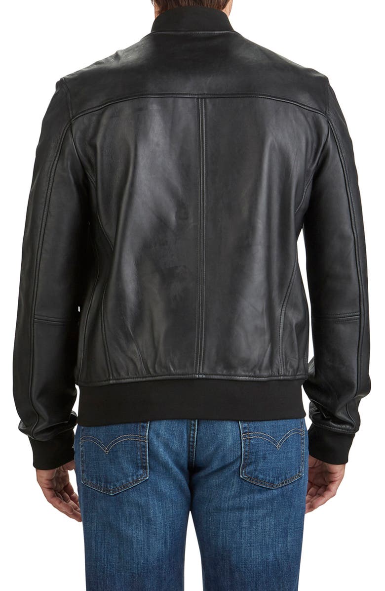 Bonded Leather Bomber Jacket image 1