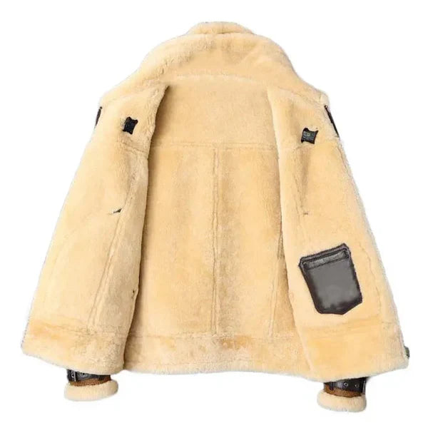 Men's B3 Faux Shearling Brown Bomber Leather Jacket image 1