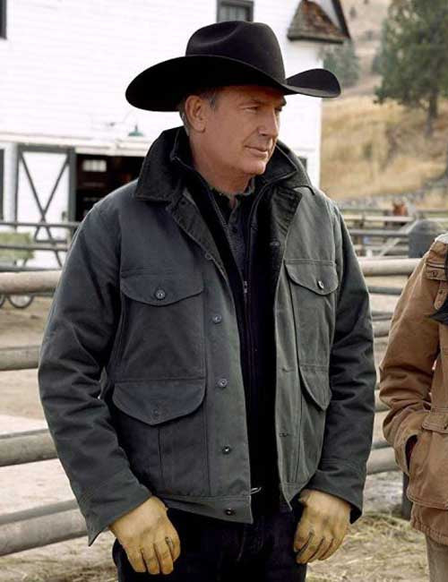 Yellowstone Season 2 Kevin Costner Grey Jacket image 2