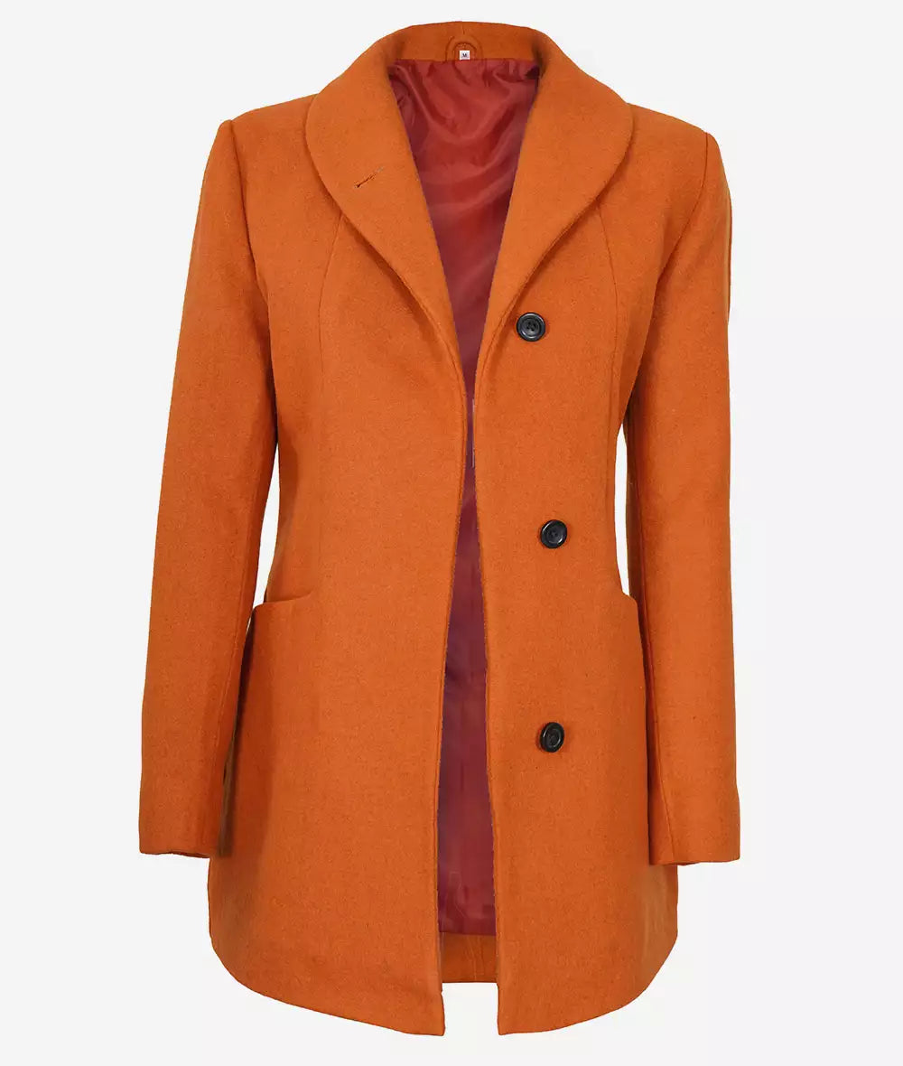 Barbara Women's Rust 3/4 Length Wool Coat image 1