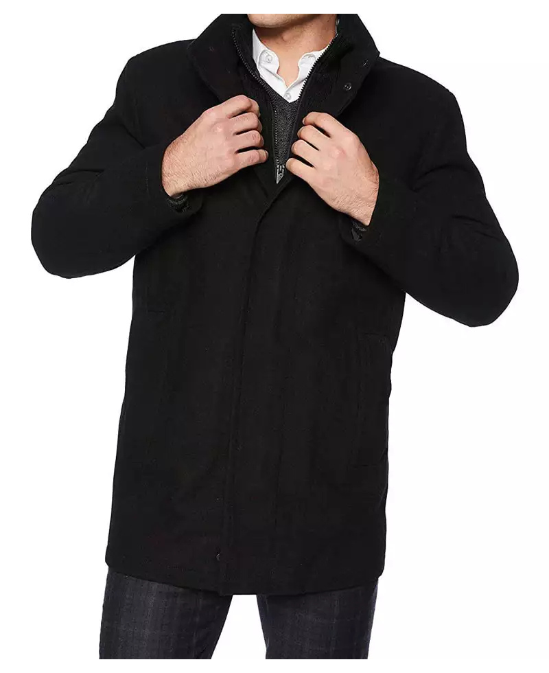 Rafferty Men's Black New Stylish Fit Wool Car Coat image 0