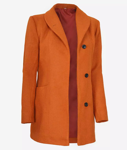Barbara Women's Rust 3/4 Length Wool Coat image 0