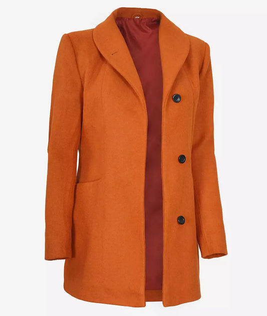 Barbara Women's Rust 3/4 Length Wool Coat image 0