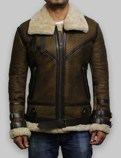 B3 Flight Aviator Bomber Winter Shearling Jacket image 1