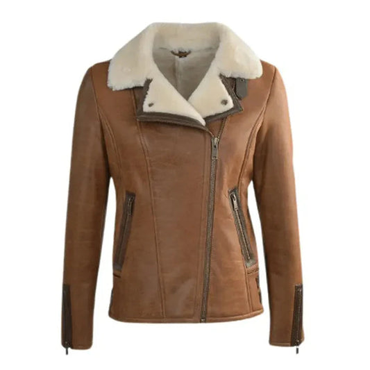 Women's Jane B3 Aviator Sheepskin Faux Shearling Bomber Jacket image 0
