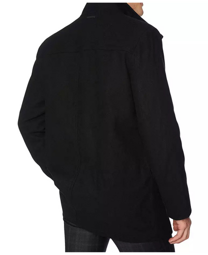 Rafferty Men's Black New Stylish Fit Wool Car Coat image 1