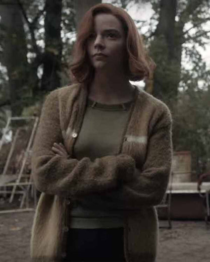 Anya Taylor Joy The Queen’s Gambit Brown Sweater image 0