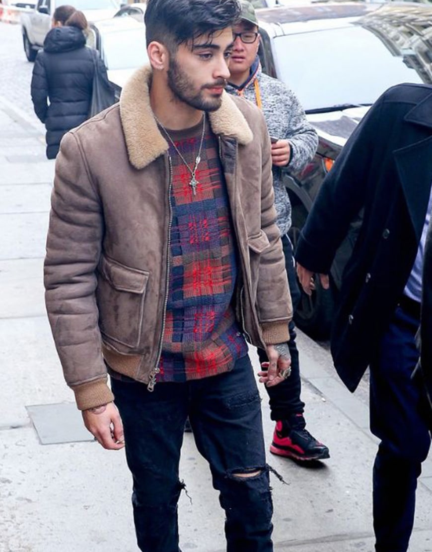 Zayn Malik Bomber Style Faux Fur Jacket image 1