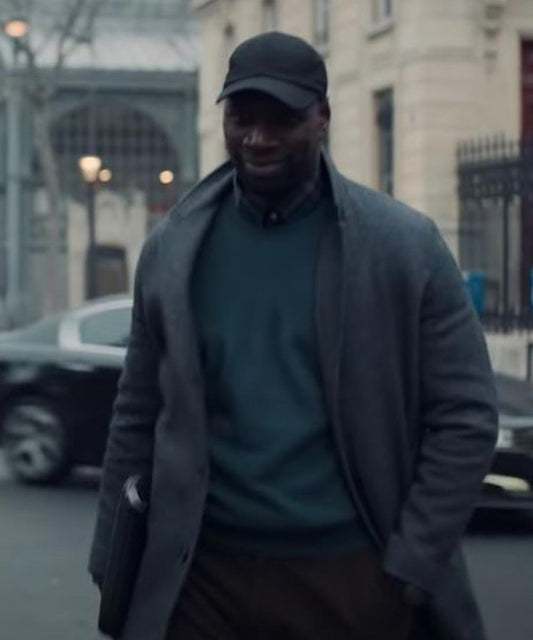 Arsene Lupin Omar Sy Grey Coat image 0
