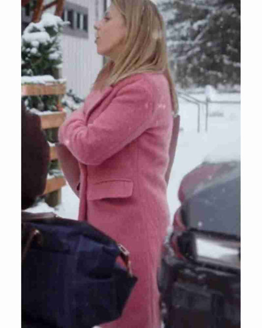 A Cozy Christmas Inn Jodie Sweetin Pink Wool Coat image 0