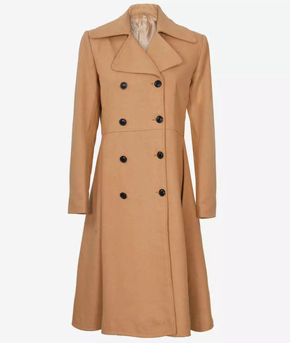 Marci Women’s Beige Double-Breasted Wool Coat image 1
