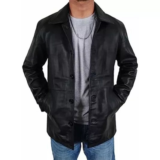 Mens Black Trucker Jacket image 0