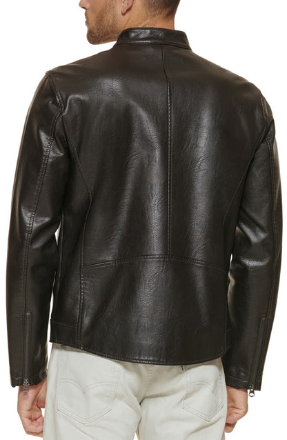 Water Resistant Faux Leather Racer Jacket image 6
