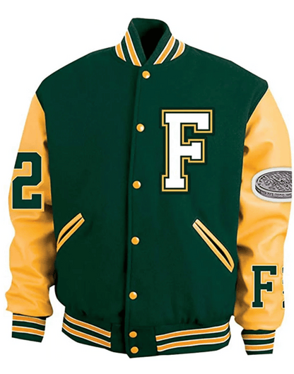ASAP Ferg Floor II Seats Green and Yellow Letterman Varsity Jacket image 0