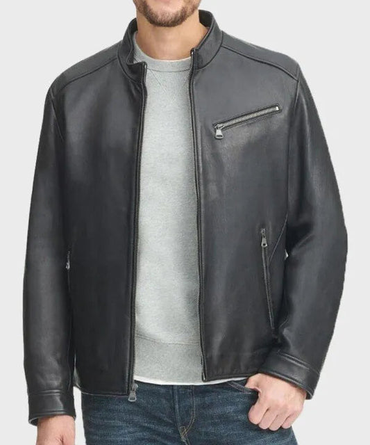 Adam Black Real Leather Jacket image 0